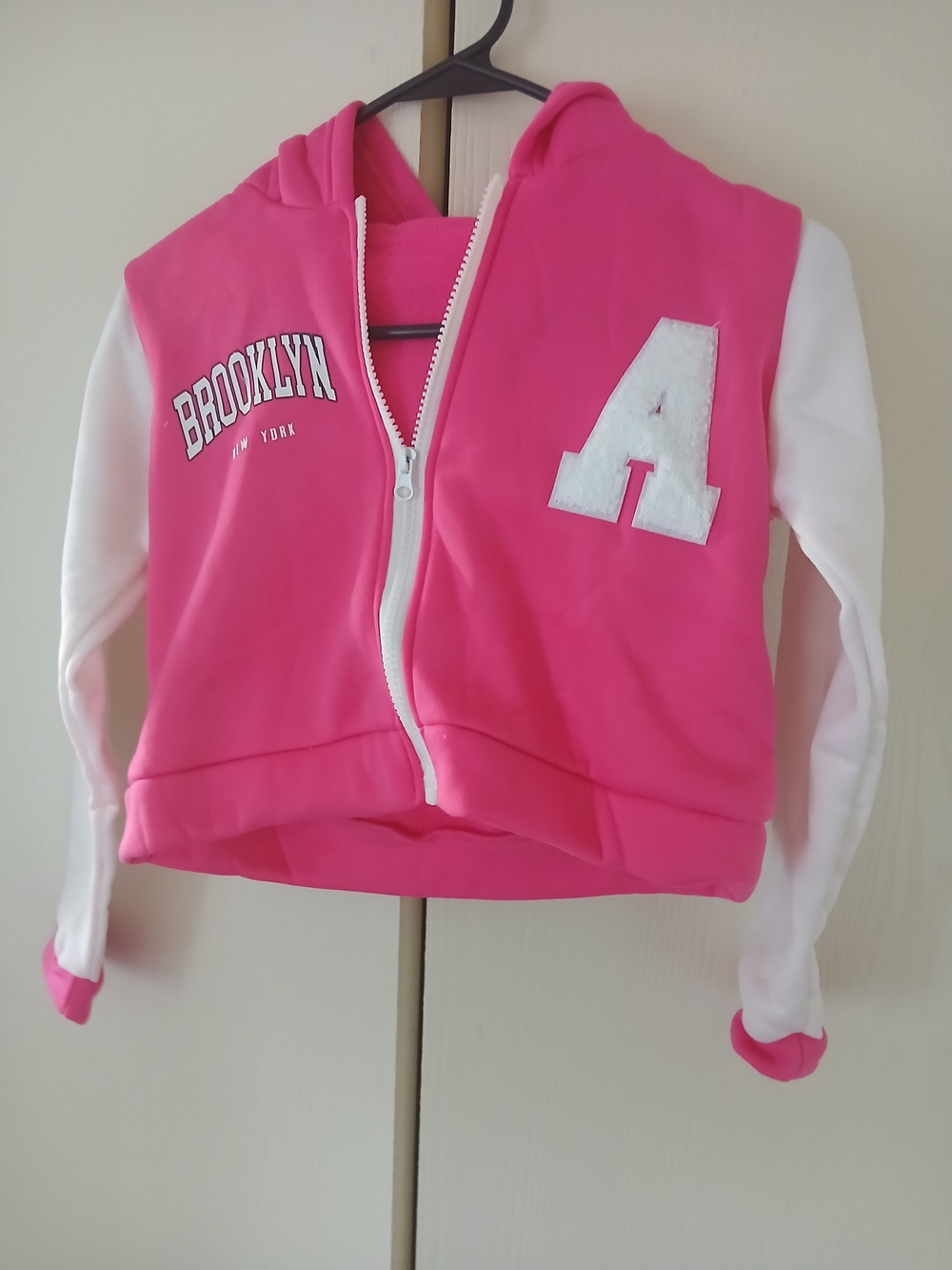 Brooklyn Cloth Pink and White Kids Matching Hoodie Set